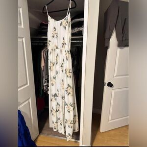 White floral maxi dress